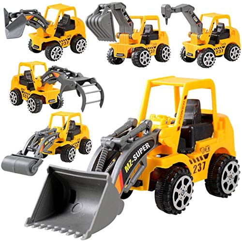Fanala 6Pcs/Set Kids Toy Mini Inertia Engineering Vehicle Excavator Model Toys Set Boy Gifts Vehicle Playsets