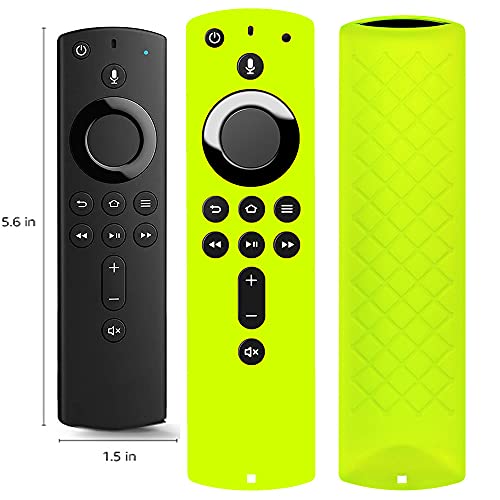 Book Cover Covers for All-New Alexa Voice Remote for Fire TV Stick 4K, Fire TV Stick (2nd Gen), Fire TV (3rd Gen) Shockproof Protective Silicone Case - Chartreus