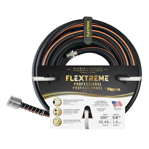 Flexon FLXP5850CN Flextreme Performance Rubber Garden Hose, Black
