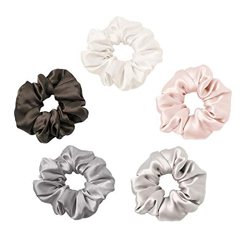 LilySilk Silk Charmeuse Scrunchy -Ponytail Holder -Scrunchies For Hair - Silk Scrunchies For Women Soft Hair Care (Customized-5pc)