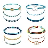 Voerou Wave Strand Bracelet Set 12 Pieces Adjustable Handmade Women's Strand Bracelets Friendship Bracelet Handcrafted Jewelry