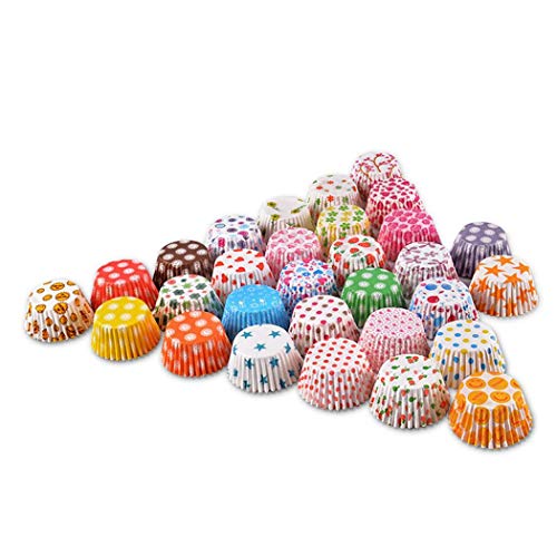 Yuniole Elegance Cupcake Liners 300 Pack Standard Size, Cupcake Paper/Baking Cup/Cup Liners Muffin Cases DIY Kitchen Pastry Decorating Tools Candy Making Molds No Smell, Safe Food Random Color