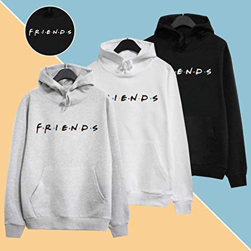 fannay Women Casual Hooded Neck Long Sleeve Letter Print Front Pocket Hoodies Fashion Hoodies Gray