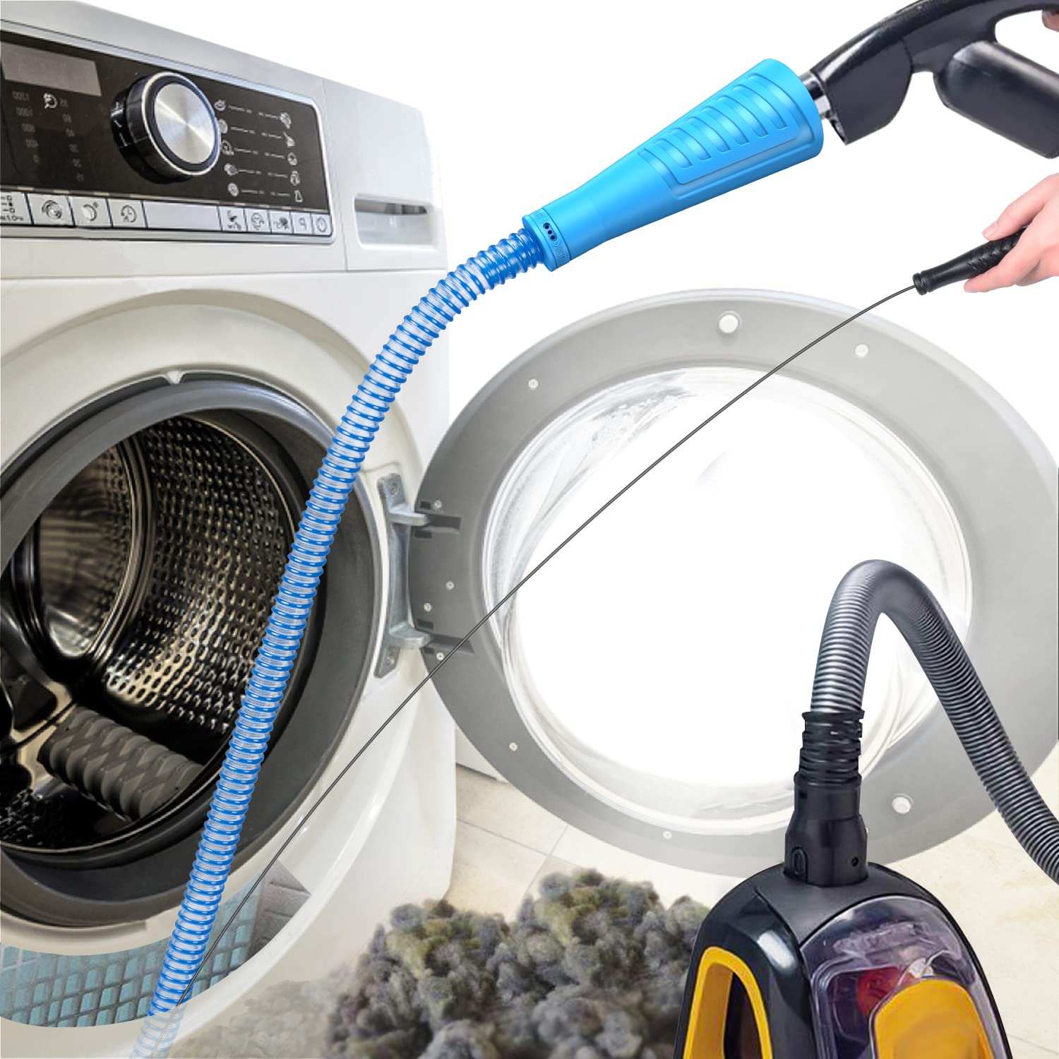 Dryer Vent Cleaner Kit V2 Dryer Vent Cleaning Kit Vacuum Hose Attachment Brush Lint Remover Power Washer and Dryer Vent Vacuum Hose
