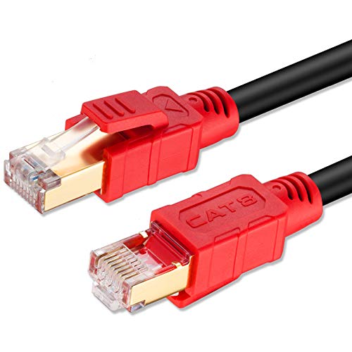Book Cover Cat8 Ethernet Cable 5ft, MofaHz 26AWG Cat 8 LAN Network Cable 40Gbps 2000Mhz High Speed Gigabit Professional Premium SFTP Internet Cable Compatible with Cat7/Cat5/Cat5e/Cat6/Cat6e