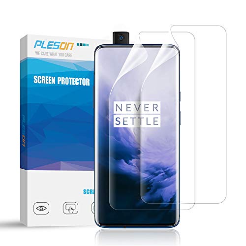 Book Cover Pleson OnePlus 7 Pro Screen Protector [Exclusively New Installation] [Lifetime Replacement] [2 Pack] Full Coverage [Case Friendly], Bubble Free/HD Clear Screen Protector for OnePlus 7 Pro 2019