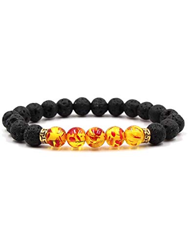 Book Cover Butiline Healing Therapy Bracelets, Stone Beads Stretch Strand Bracelets for Men and Women