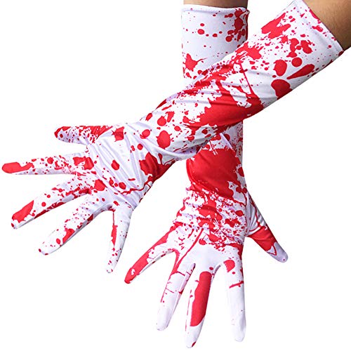 Gumolutin Halloween Fancy Dress Costumes Party Accessories Bloody Gloves Red