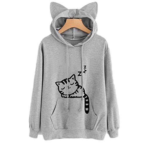 UpBeauty Women Hoodies Casual Neck Long Sleeve Print Pullover Hoodies Fashion