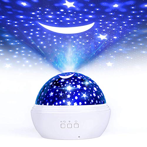 Star Night Light Projector, FISHOAKY 3 in 1 Sky Night Light Projector, 360Â°Rotating 8 Colors Mode Projector Baby Night Lights with USB Cable, Popular Toy Gifts for Kids Baby Birthday Christmas
