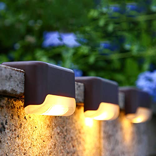 Solar Deck Lights Outdoor, Solar Step Light LED Waterproof Lighting for Outdoor Deck, Patio, Stair, Yard, Path and Driveway (Warm White) 8 PCS