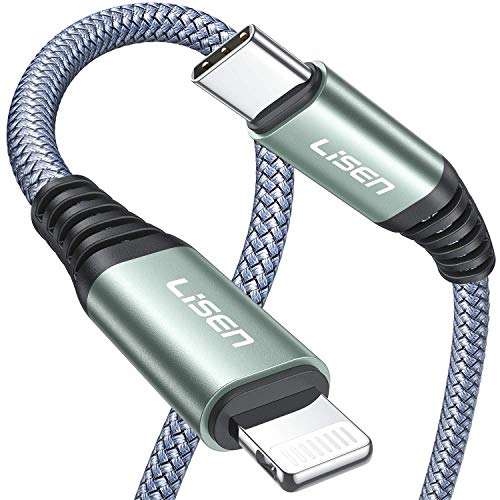 USB C to Lightning Cable 20W, [ MFi-Certified] LISEN 6FT iPhone Charger Cable [Never Rupture] PD Fast Charging Nylon Braided Compatible with iPhone12/11/Pro/Pro Max/Mini/X/XR/XS Max