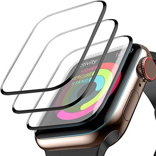 Book Cover [3 Pack] Screen Protector for Apple Watch Series 4 40mm, Max Coverage Screen Protector HD Clear Anti-Bubble