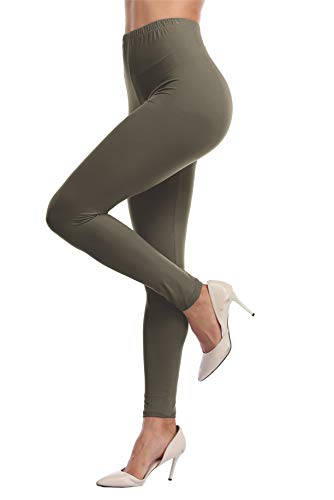 VOGUEMAX Womens Ankle Length Leggings Buttery Soft High Waisted Stretch Basic Solid Full Length Leggings Pants