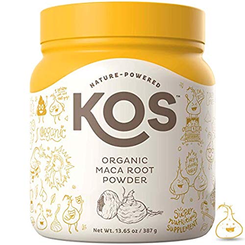 KOS Organic Maca Powder - Gelatinized Premium Peruvian Maca Root Powder - Energy Boosting, Mood Enhancing USDA Organic Plant Based Ingredient, 387g, 86 Servings