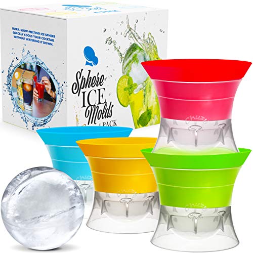 Sphere Ice Maker ball Molds - Large Clear Rubber reusable plastic opal Ice Mold Round Small Ice Cubes Drinks Silicone Tray Silicone Whiskey Ice Cube Trays Balls Makers With Lids Ice Orb