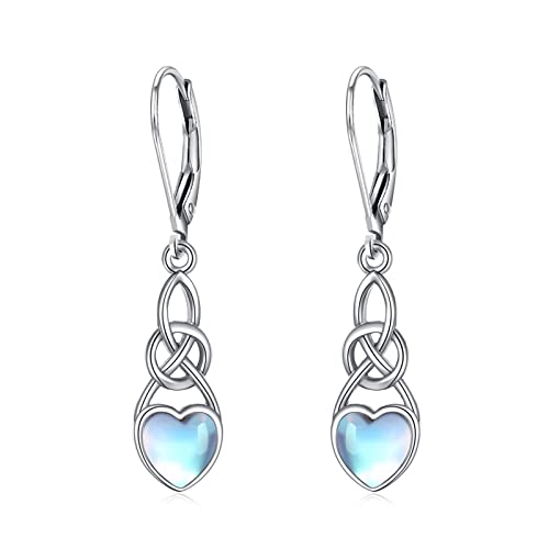 Sterling Silver Irish Vintage Celtic Knot Dangle Earrings Good Luck Celtics Earrings Jewelry for Women