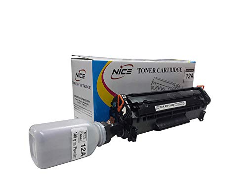 Book Cover Nice Easy Refill 12A Q2612A Toner Cartridge with 1 Bottle 12A Powder for Laserjet 1020, 1010, 1012, 1018, 1022, 1022, 3015, 3050, 3052, 3055, 1015, 3030, m1005, m1319f (Black)