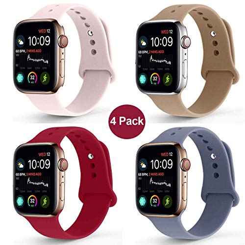 Book Cover NUKELOLO Sport Band Compatible with Apple Watch 38MM 40MM 42MM 44MM,Soft Silicone Replacement Strap Compatible for Apple Watch Series 4/3/2/1