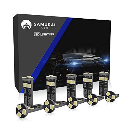 Samurai LED194 921 LED Bulb, Super Bright Xenon White, Canbus Error Free, Replacement Lights - Fits T10 168 W5W - For Map, License Plate, Dome, Courtesy