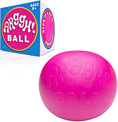 Book Cover Power Your Fun Arggh Giant Stress Ball for Adults and Kids - Jumbo Anxiety Relief Ball Fidget Toy, Color-Changing Anti Stress Sensory Ball Squishy Toy for Girls and Boys (Pink/Purple)