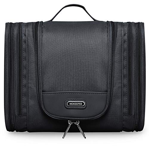 HOKEEPER Extra Large Hanging Toiletry Bag for Women and Men, Travel Toiletries Organizer for Kids and Girls, Heavy Duty Cosmetic Makeup Bag with Hook, Waterproof Shaving Kit Bag Bathroom Shower Bag