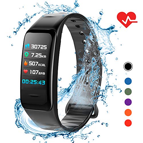 Lixada Fitness Tracker HR,Activity Tracker Watch with Heart Rate Monitor,IP67 Waterproof Smart Fitness Band with Step Counter,Calorie Counter,Sleep Monitoring,Pedometer Watch