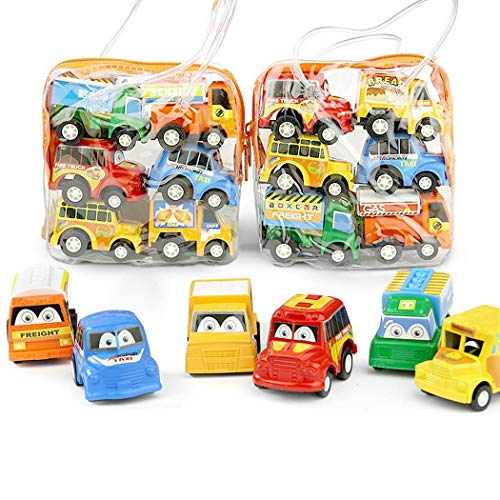 Book Cover Weardear 6pcs Kid Mini Cars Toys Children Inertia Pull Back Vehicle Toy Pull Back Vehicles