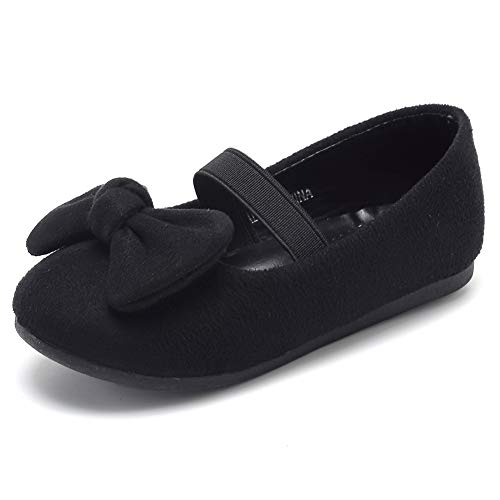 CIOR Toddler Girls Ballet Flats Shoes Ballerina Bowknot Jane Mary Princess Dress Shoes for Wedding Party School