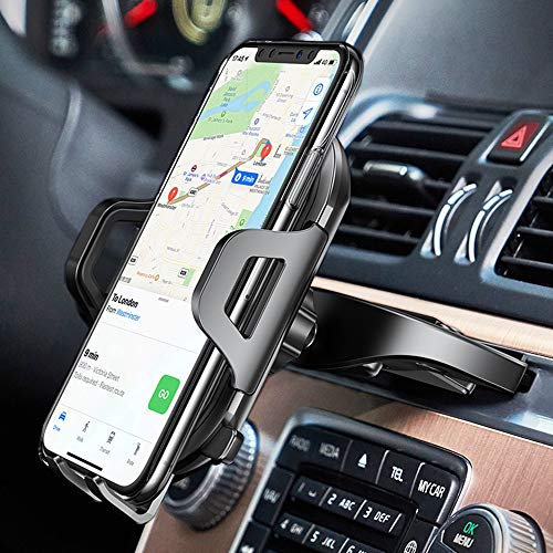 Book Cover FLOVEME CD Car Phone Mount - Universal 360 Rotating Hands Free Grip Cell Phone Holder for Car Cd Player Slot for iPhone 11 Pro XS Max X XR 7 8 Plus Samsung Galaxy S11 S10 S9 Pixel 3 4 GPS Accessories