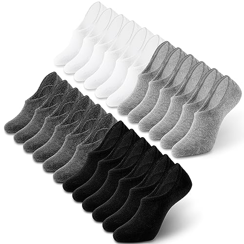 IDEGG No Show Socks Women and Men 12 Pairs Casual Low Cut Anti-slid Athletic Socks with Non Slip