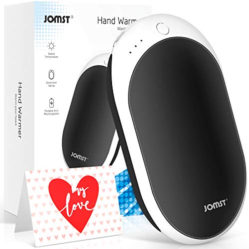 Jomst New 7800mAh Rechargeable Hand Warmers Portable Electric Power Bank,Larger Capacity Hand Warmer and Double-Sided Heating, ï¼ˆBlackï¼‰