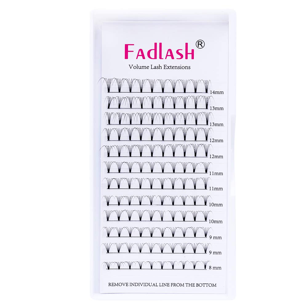 Premade Volume Eyelash Extensions 3D 5D 6D 7D 8D 10D 12D 14D Lash Extensions 8~20mm C/D Curl Cluster Individual Volume Lashes by FADLASH (5D-0.10-D, 8~14mm mixed tray) 5D-0.10-D Mix 8-14mm