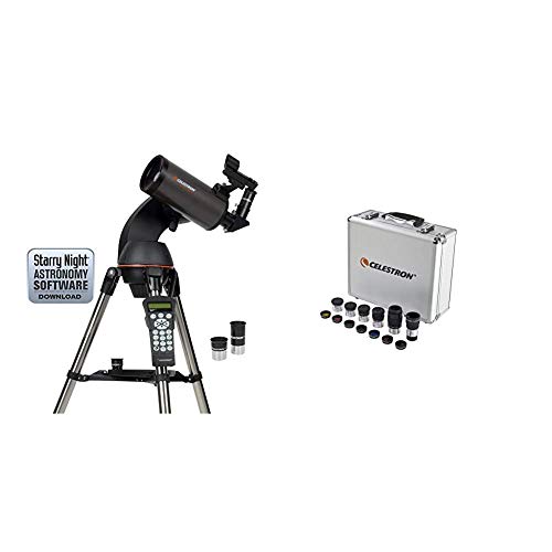 Celestron NexStar 90SLT Mak Computerized Telescope (Black) with Eyepiece and Filter Kit – 14 Piece Telescope Accessory Set