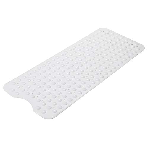 Book Cover AmazerBath Bath Tub Mat, Larger Suction Cups Bath Mats with Strong Grip, Safe TPE Material, Machine Washable, Non-Slip Shower Mats for Bathroom, 39 x 16 Inches (White)