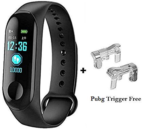 SHOPTOSHOP M3 Smart Band Fitness Tracker Watch Heart Rate with Activity Tracker Waterproof Body Functions Like Steps Counter, Calorie Counter, Blood Pressure, Heart Rate Monitor LED Touchscreen
