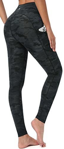 IUGA Leggings with Pockets for Women High Waisted Printed Yoga Pants for Women Workout Leggings for Women with Side Pockets