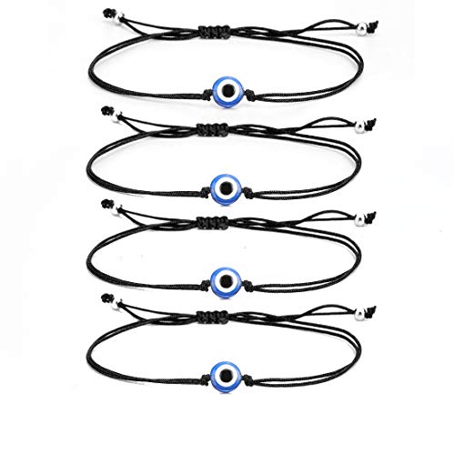 QCQHDU Evil Eye Amulet Ankle Bracelet for Women Girl Ojo Kabbalah Protection Lucky Red String Adjustable Friendship Bracelet