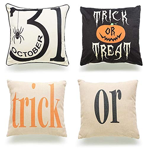 Idomeo New Halloween English Letters Pattern Pillowcase Pillow Cover for Home Decor Pillowcases