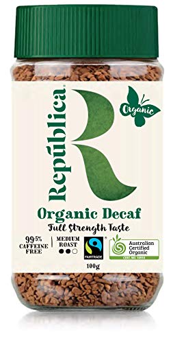 Book Cover RepÃºblica Organic Decaf Instant Coffee, CafÃ© InstantÃ¡neo, Certified Organic, Fair Trade, Freeze Dried Instant Coffee - 100% Arabica, Decaffeinated Medium Roast (100g/3.53oz Jar)