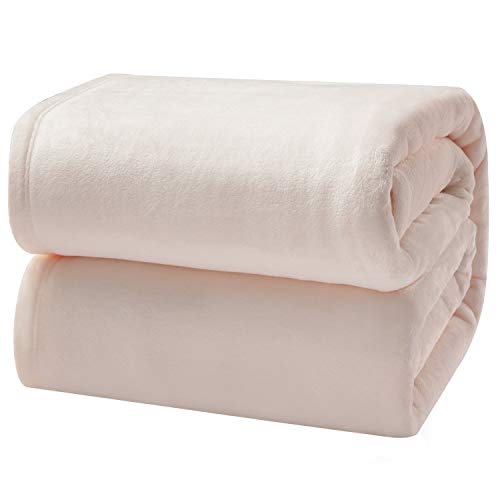 Book Cover Bedsure Flannel Fleece Blanket Cream King Size Lightweight Cozy Plush Microfiber Solid Blanket