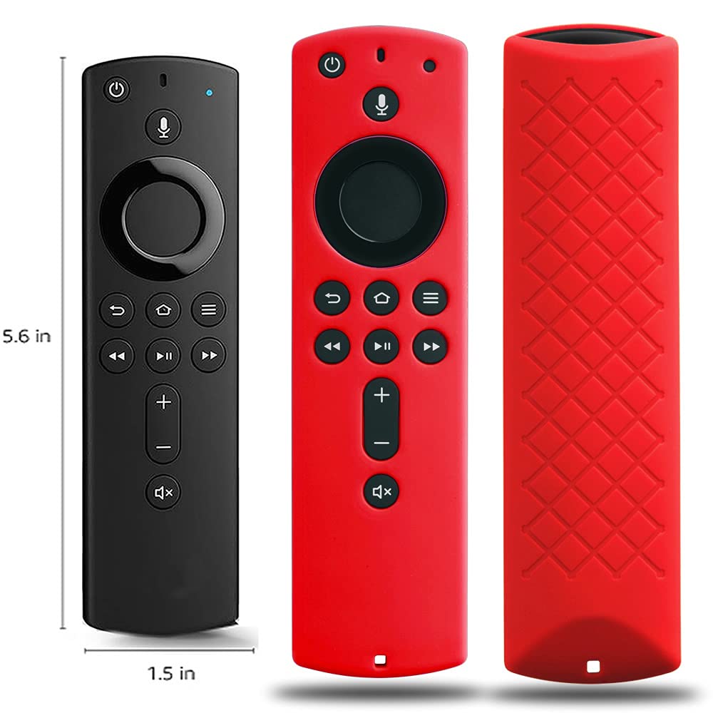 Book Cover Covers for All-New Alexa Voice Remote for Fire TV Stick 4K, Fire TV Stick (2nd Gen), Fire TV (3rd Gen) Shockproof Protective Silicone Case - Red
