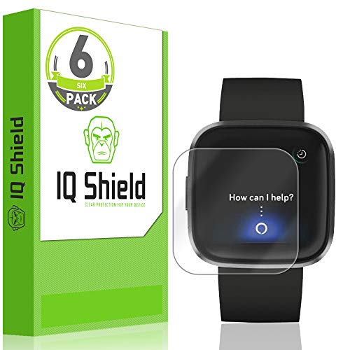 Book Cover IQ Shield Screen Protector Compatible with Fitbit Versa 2 (6-Pack) Anti-Bubble Clear Film