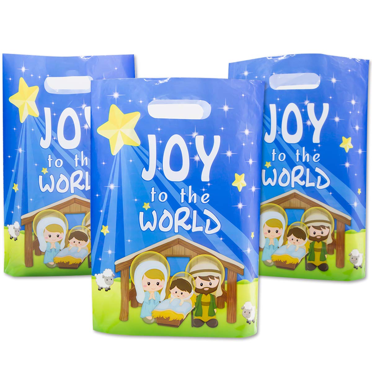 Book Cover ceiba tree Nativity Goodie Bags Treat Goody Bags for Vacation Bible School Xmas Nativity Party Supply 25Pcs