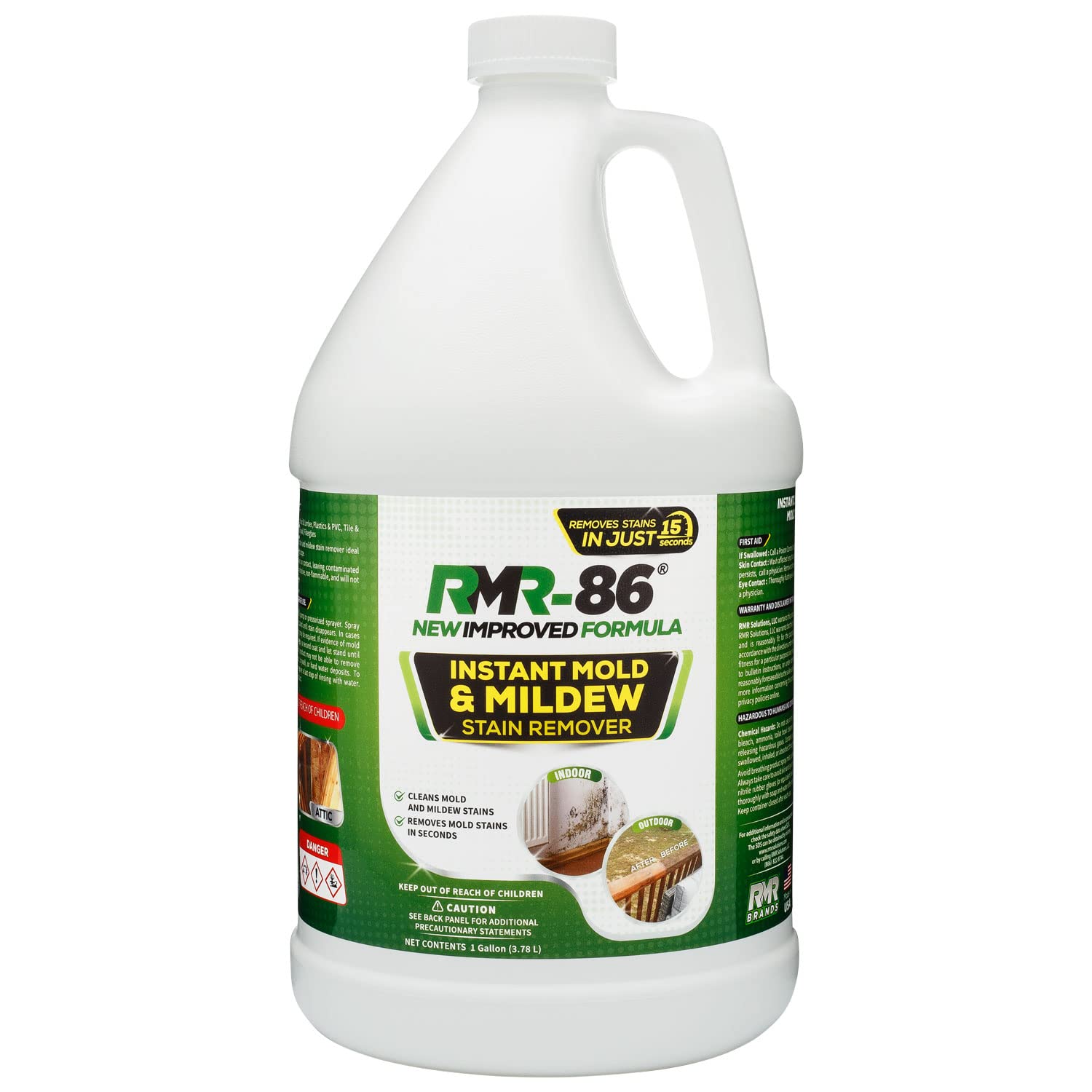 RMR-86 Instant Mold and Mildew Stain Remover Spray - Scrub Free Formula, 1 Gallon 128 Fl Oz (Pack of 1)