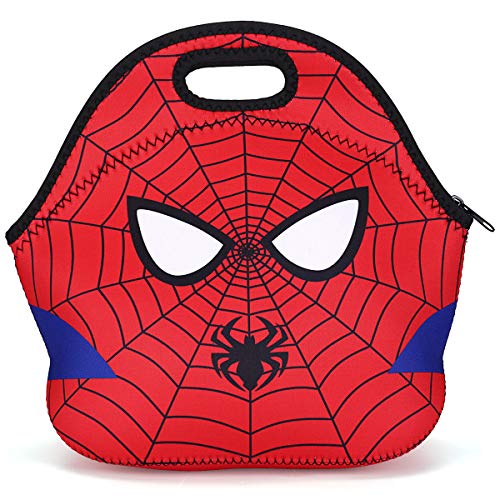 Book Cover RecooTic Kids Spiderman Lunch Bag Waterproof Insulated Neoprene lunchbox Lunch Tote Bag for School Work Office