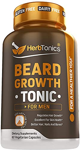 Book Cover Beard Growth Vitamins Supplement for Men - Thicker, Fuller, Manlier Hair - Scientifically Designed Pills with Biotin, Zinc- for All Facial Hair Types - Veggie Capsules