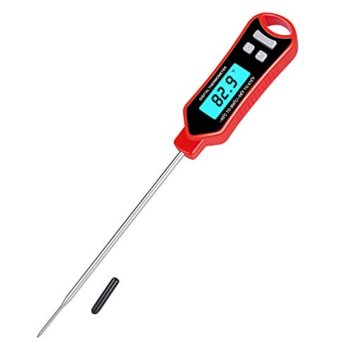 Book Cover Digital Instant Read Meat Thermometer with Highly Accurate Temperature Probe, Electric Cooking Thermometer for Kitchen Food Grilling Grill BBQ Smoker Liquids Fryer Hot Oil Frying
