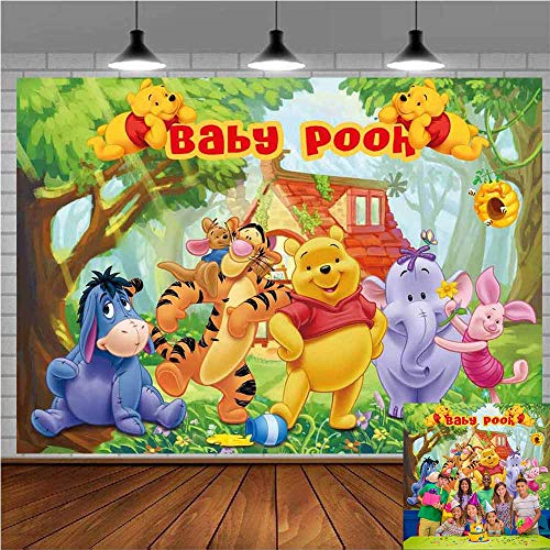 Winnie The Pooh Backdrop | Baby Shower | Party Supplies | Babyshowers | 1st Birthday | Decorations | Banner Photography Background
