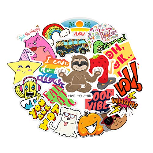 Premium Cute Waterproof Vinyl Stickers for Laptop, Water Bottles, Car, Mobile Phone, Skateboard, Funny Aesthetic Trendy Decal Cool VSCO Sticker Pack for Teens Kids Girls Boys Adults 20pcs